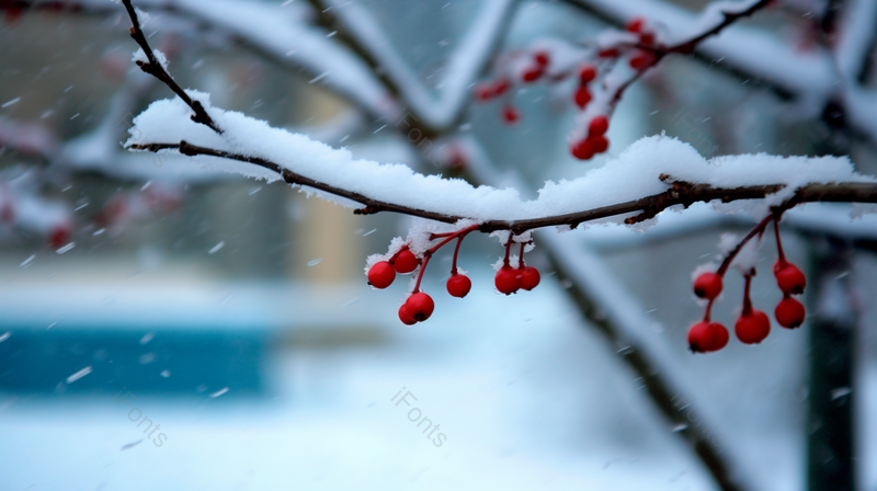 寒冷的冬天雪季里的梅花枝摄影实拍,高清,摄影图,摄影图片,图片大全,摄影图免费下载